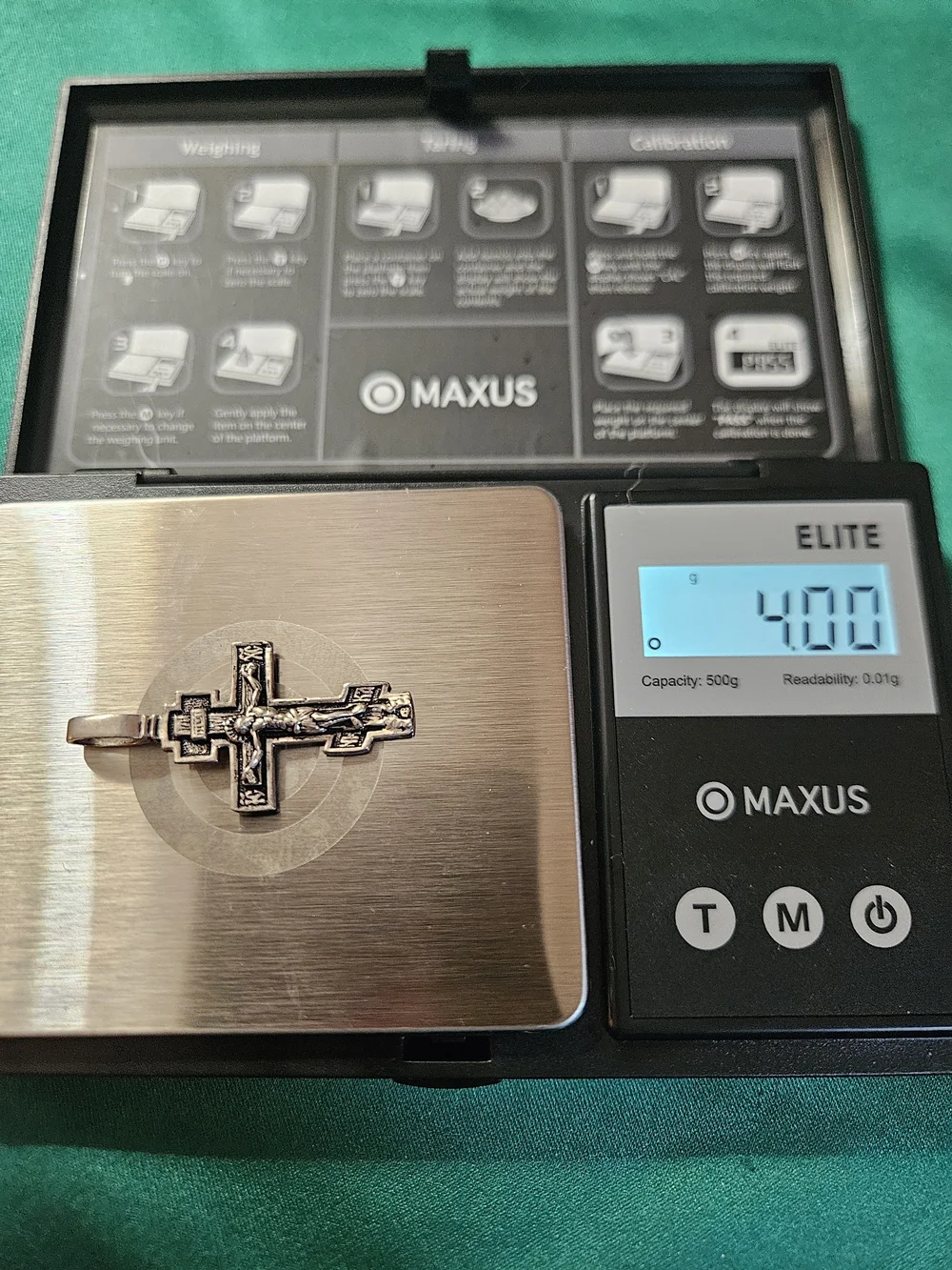 Men's Silver Crucifix Pendant with Curb Chain